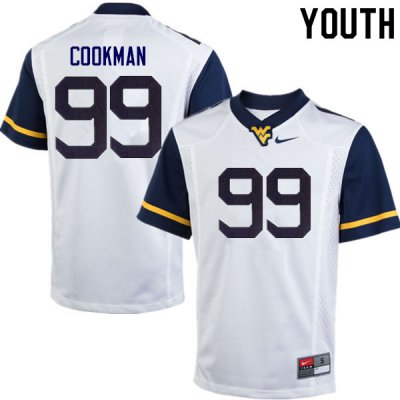 Youth West Virginia Mountaineers NCAA #99 Sam Cookman White Authentic Nike Stitched College Football Jersey BG15L05AT